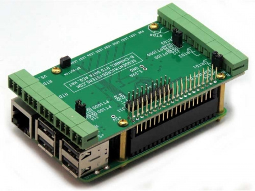 RTD Data Acquisition 8-Layer Stackable HAT for Raspberry Pi